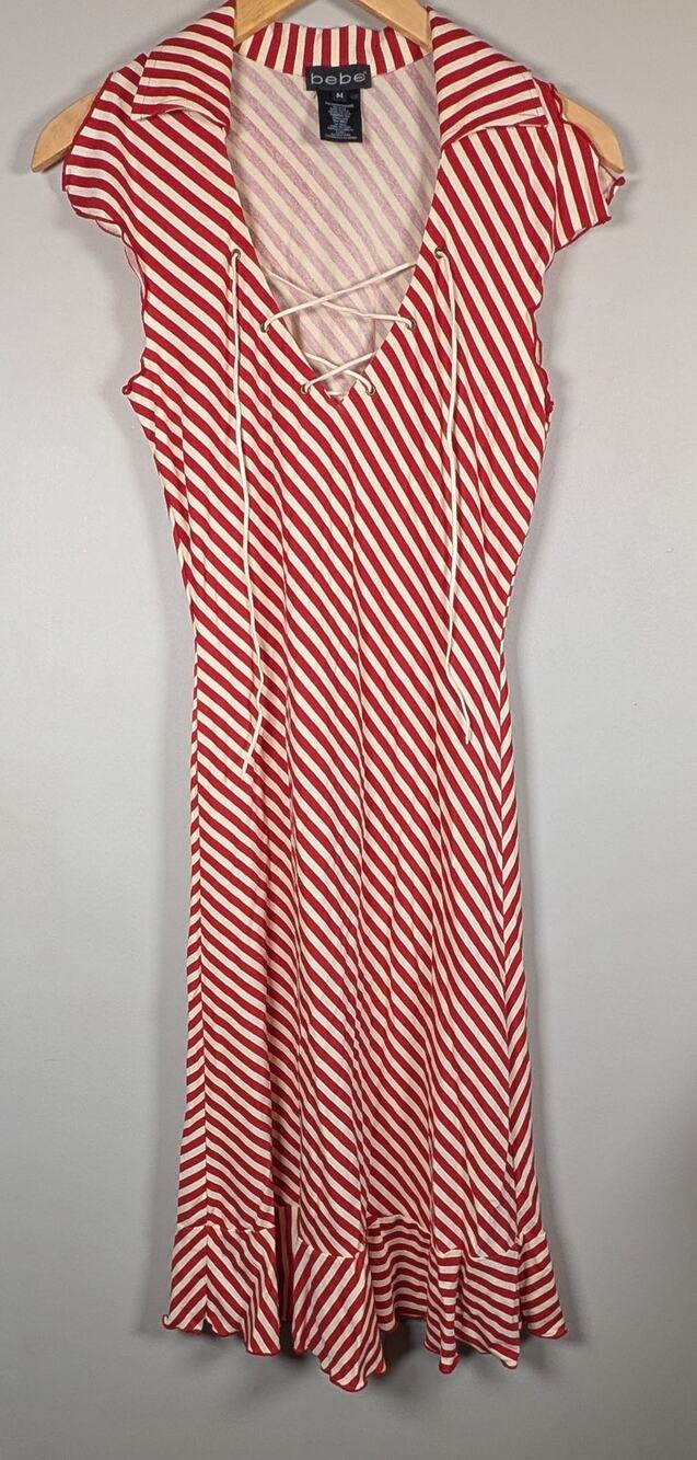 Vintage Y2K Betsey Johnson New York Mesh Surplice Dress Beaded Trim Black M